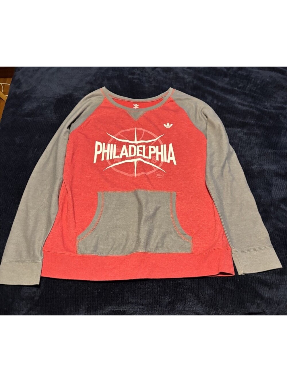Philadelphia 76ers Adidas Red Sweatshirt Adult Size XL